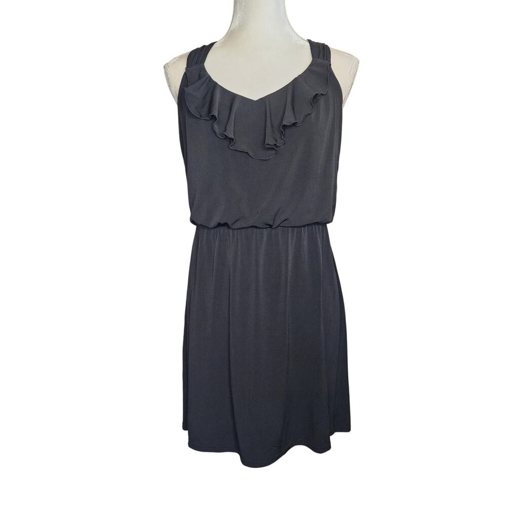 Black Ruffle Summer Dress White House Black Market Women's Size Small